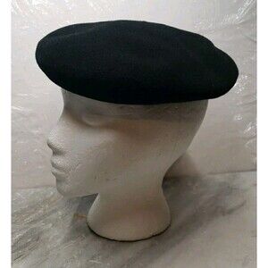 Vintage Grandos Genuin Basque 100% Wool Beret Black Hat Cap